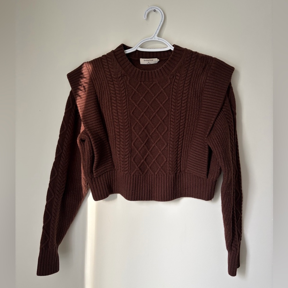 Babaton Seek Cable Knit Merino Wool Sweater - Picture 3 of 6